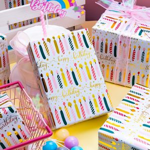 Yarcony Birthday Wrapping Paper 17Inch X 33Feet Gold Foil Candles Gift <b>Wrap</b> For Birthday Parties - Product Image 5