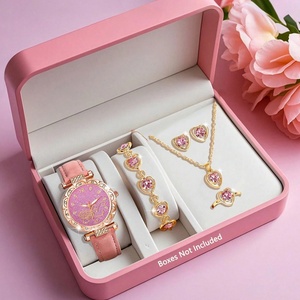 Conjunto de Reloj para Mujer, Conjunto de Joyería con Forma de Corazón, Reloj de Pulsera de Cuarzo para Mujer, Collar, Aretes, Anillo, Conjunto de Regalo - Product Image 3