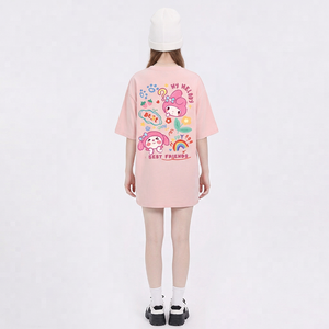 เสื้อยืดผู้หญิงพิมพ์ลาย 100% ผ้าฝ้าย เป็นมิตรกับสิ่งแวดล้อม คุณภาพสูง ทรงหลวม ใส่สบายสำหรับฤดูร้อน  ออกแบบสติกเกอร์ได้ตามต้องการ  สีสัน โลโก้  แบบพิมพ์ลาย - Product Image 1