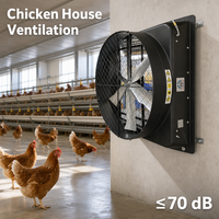 Ventilateur d'extraction pour poulailler à haut débit d'air, ventilateur de ventilation pour élevages de poules pondeuses avec 6 pales en alliage et moteur IP55