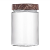 Factory Wholesale New 280ml 380ml 500ml 750ml 1000ml Wood-Grain Metal-Lid Glass Jam & Honey Jars