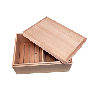 Caja de Madera Sólida para Cigarros, Rectangular, 10.5cm, a Prueba de Humedad, con Humidificador, de Cedro y Pino, para Uso Doméstico - Product Image 4