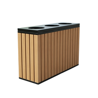 Poubelle extérieure en bois de grande taille, bac à déchets pour jardin, rue, poubelle publique, bac de tri des déchets