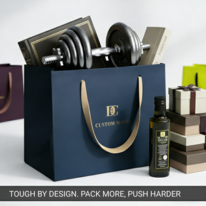 Bolsa de Papel de Compras de Lujo Personalizada con Asa de Listón para Logotipo Empresarial, Bolsas de Papel para Empaque - Product Image 3