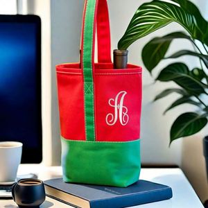 Lilalila Factory Eco-Friendly Durable Canvas Wine Tote with Zipper Closure Customizable Color for Wine Bottles - Product Image 5