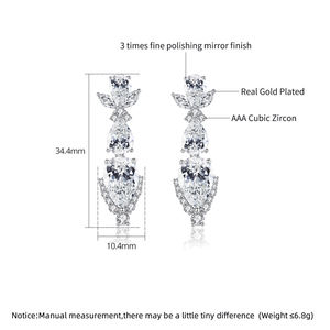 LUOTEEMI — boucle d'oreille en cristal zircon, pour femme, haute qualité, en forme de larme - Product Image 2