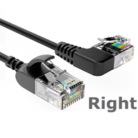 Câble RJ45 XunJie UTP CAT6 Slim à 90 degrés pour ordinateur portable/routeur - Gaine en PVC, conducteur solide, longueur personnalisée