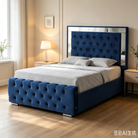 Nouvelle conception de lit rembourré alliant luxe haut de gamme, confort et style moderne en tissu, de bonne qualité