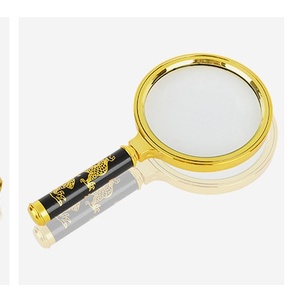 Rồng xử lý 50 Bijia kim loại Retro Kính lúp Ống kính thủy tinh quang học người cao tuổi đọc báo cầm tay kính lúp - Product Image 2