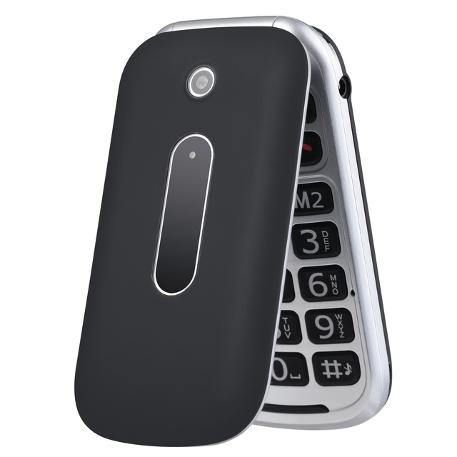 Melefon Senior Flip Feature Phone with SOS Button GPRS Unlocked 0.3MP Camera GSM/LTE RTOS OS 1000mAh Battery