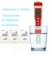 Stylo testeur TDS/EC/PH 3-en-1 pour la qualité de l'eau avec fonction de mesure de température