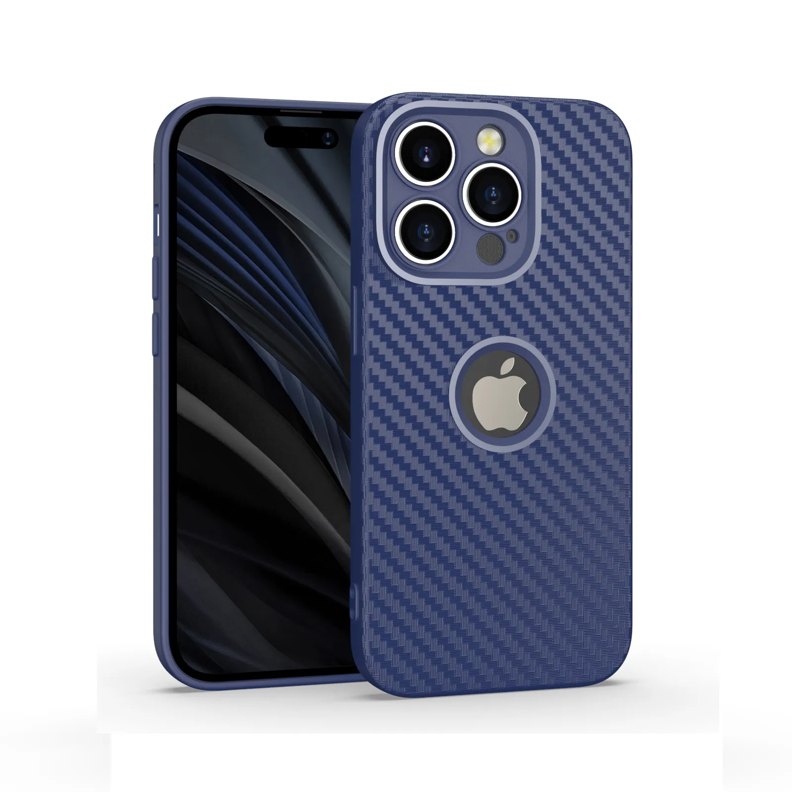 Patrón de fibra de carbono a prueba de golpes Defend Phone Case para iPhone 15 13 12 11Pro Max Hybrid Rugged Silicone Cover para iPhone 14