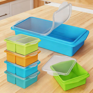 <span class=keywords><strong>Bac</strong></span> à glaçons en silicone anti-fuite, <span class=keywords><strong>pratique</strong></span>, pour congélation alimentaire, idéal pour la congélation de portions de soupe et la préparation de glaçons soupés - Product Image 1