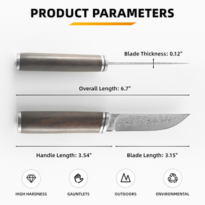 سكين جيب لصيد الأدغال في الهواء الطلق بدمشقة فائقة الحدة بمقبض من خشب الصندل - Product Image 6