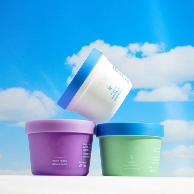 Free Sample 6oz Cosmetic Containers 100 ml Customized Ice Cream Cosmetic Jar With Colored Lids