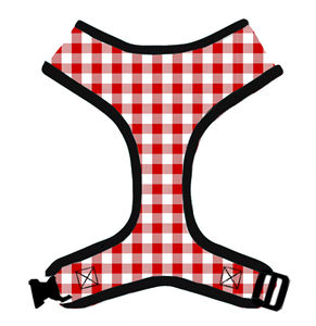大量生産可能 カスタムロゴ入り 格子柄小型犬用ベスト ポリエステル製 ノープル犬用ハーネス クイックリリースバックル付き - Product Image 4