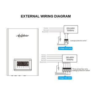 Chaudière électrique à double bain pour chauffage central 6-24 kW, alimentation multipoint, chauffage rapide, armoire métallique, Italie, Espagne - Product Image 3