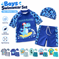 Ensemble de maillot de bain pour enfants, maillot de bain d'entraînement avec bonnet de bain assorti