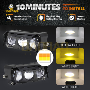 Système d'éclairage <span class=keywords><strong>moto</strong></span> à trois lentilles, projecteurs LED, mini phare de conduite, feu de travail, feu antibrouillard, ampoule DRL pour voiture, camion, SUV - Product Image 2