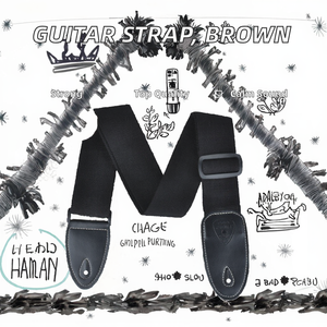 Correa de Guitarra Acústica de Plástico Mdex, 2x59 Pulgadas, Duradera, Color Marrón, Botón de Control, Acabado Pintado, Buen Agarre, Moderna - Product Image 2