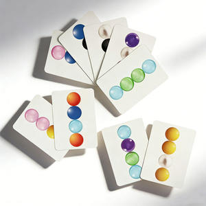 Jeu de cartes éducatives personnalisées pour enfants, apprentissage du reconnaissance des motifs, cartes flash avec boîte <span class=keywords><strong>noire</strong></span> - Product Image 4