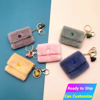 Porte-clés en peluche personnalisés en gros, mini portefeuilles colorés, sacs à monnaie, sacs à main, pendentifs, sacs de rangement, ornements porte-clés