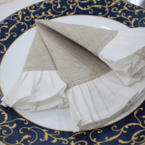 100% serviettes personnalisables en lin accessoires en tissu dernière conception serviettes de forme carrée décoration de sapin - Product Image 3