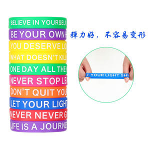 Pulseras para Adultos con Letras en Inglés Inspiradoras, Multicolores, Unisex, Juego de Regalo de Joyería, Paquete de 10 Piezas - Product Image 5