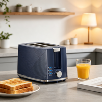 Grille-pain automatique 2 tranches en acier inoxydable avec levier de levage facile pour cuisine d'appartement