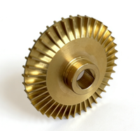 Impellers de pompe à eau haute performance en laiton usinés sur mesure, à gorge plate double, diverses tailles disponibles, OEM ODM pris en charge