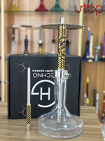 Chicha Géométrique en Acier Inoxydable avec Pot en Verre, Coffret Cadeau, Chicha Creuse en Forme de Nid d'Abeille