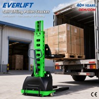 Gerbeur autoportant Everlift 1,5 tonne semi-électrique, gerbeur à portique 1,6 m de hauteur de levage, gerbeur à palettes portatif pour entrepôt