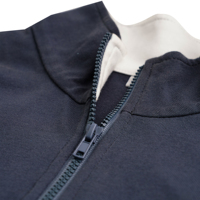 Conjunto de Dos Piezas para Niños, Pantalones Cortos Deportivos de Algodón con Cierre de Cremallera y Rayas en Contraste Color Azul Marino Oscuro, para la Escuela o Deportes de Verano