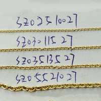 Cadena de Cable de Oro Amarillo de 9k Semiacabada, Rollo de Cadena de Cable de Oro Sólido de 9ct por Metro para la Fabricación de Joyas