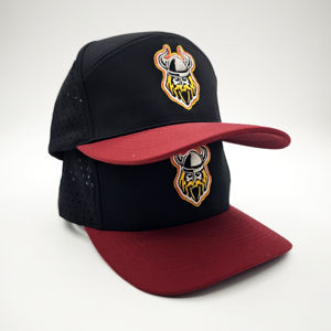 Casquette de baseball de golf respirante à 6 panneaux de haute qualité en tissu polyester, réglable avec fermeture à pression, visière incurvée, motif léopard à pois Dobby - Product Image 4