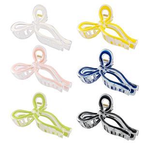 थोक 11 सेमी बड़े वैलेंटिन रिबन के आकार के पोनीटेल बाल जबड़े क्लैंप तटस्थ गन्दा बंस धनुष के साथ पंजे क्लिप बाल पंजे - Product Image 1