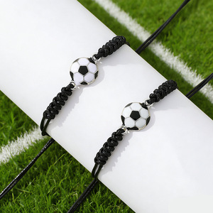 Lot de 2 bracelets <span class=keywords><strong>d</strong></span>'amitié football en promotion – Idéal pour les activités en couple, cadeau bijou - Product Image 2