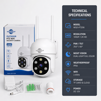 Caméra de surveillance CCTV sans fil HD 2MP, caméra de sécurité IP WiFi extérieure, vision nocturne à 360 degrés, mini moniteur vidéo