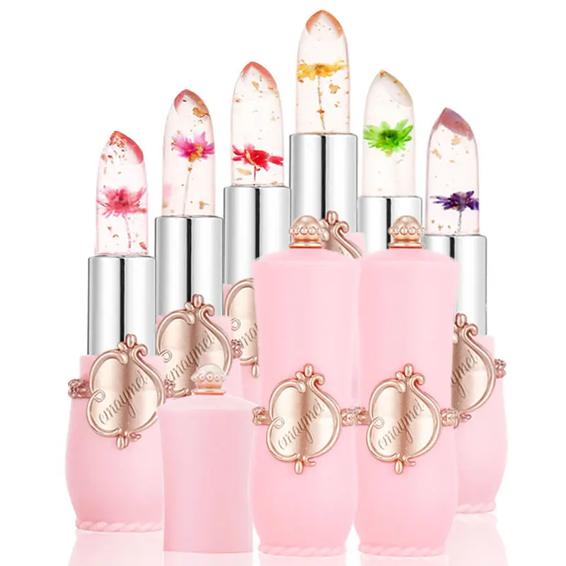 Clear Fruit Sweet Lipstick Makeup own brand 6-color vegan Crystal Flower lipstick