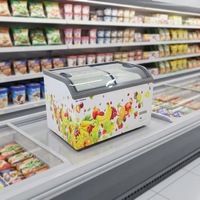 Congélateur îlot de présentation de viande 350L, Vitrine de présentation commerciale en gros, Congélateur îlot, Réfrigérateur-congélateur commercial