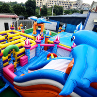 Parcours d'obstacles gonflable géant JIALE pour enfants, en PVC, dimensions 12m*12m*5m, utilisation intérieure/extérieure, logo et couleur personnalisés imprimés