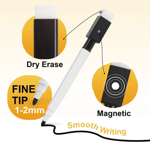 <span class=keywords><strong>Pennarelli</strong></span> Magnetici Cancellabili a Secco <span class=keywords><strong>con</strong></span> Tappo Cancellatore, Mini <span class=keywords><strong>Pennarelli</strong></span> Cancellabili a Secco per <span class=keywords><strong>Lavagna</strong></span> <span class=keywords><strong>Bianca</strong></span>, Punta Fine per Studenti - Product Image 4