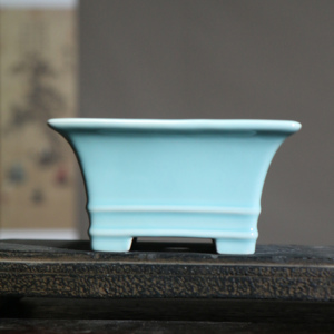 Ceramic Bonsai Pot <b>Square</b> Desktop <b>Planter</b> Zen Style Small Pot Mi Tao Xiang Wen Tang - Product Image 1