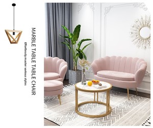 Nordic Modern Style Velvet Fabric Petal Double Sofa <strong>Small</strong> Apartment Living Room <strong>Bedroom</strong> Internet Celebrity Shop Lazy Sofa <strong>Chair</strong> - Product Image 5