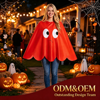 Cape fantôme pour femme Halloween, châle à motif de visage de dessin animé mignon, poncho de cosplay sorcière, elfe, chauve-souris pour fête costumée de carnaval