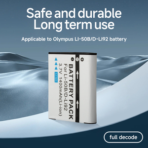 Powerextra 3.7V 1400mAh máy ảnh có thể sạc lại li92 <span class=keywords><strong>Lithium</strong></span> thay thế pin kỹ thuật số gói cho Olympus LI-50B Pentax D-LI92 - Product Image 2