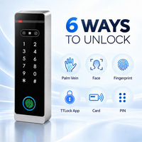 Système de contrôle d'accès biométrique intelligent extérieur IP67 avec reconnaissance faciale et palmaire, application TTLock, pour entrée de porte