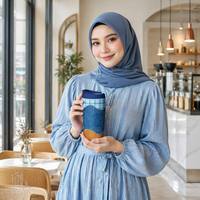 كوب قهوة بسعة 16 أونصة بتصميم الدنيم من CLOSER، تصميم ثلاثي الأبعاد بنمط الترقيع، كوب سفر من الفولاذ المقاوم للصدأ معزول حراريًا بجدار مزدوج