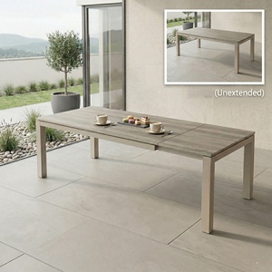 <span class=keywords><strong>Tavolo</strong></span> da Pranzo Estensibile Moderno in Legno Brio per Esterni, <span class=keywords><strong>Tavolo</strong></span> da Patio Espandibile in Alluminio per Giardino, Feste, Cortile e Prato - Product Image 1