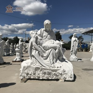 Estatua de <span class=keywords><strong>la</strong></span> Pietà de Mármol de Trevi, Escultura de María con Jesús para Iglesia, Jardín Exterior, Decoración Conmemorativa - Product Image 1